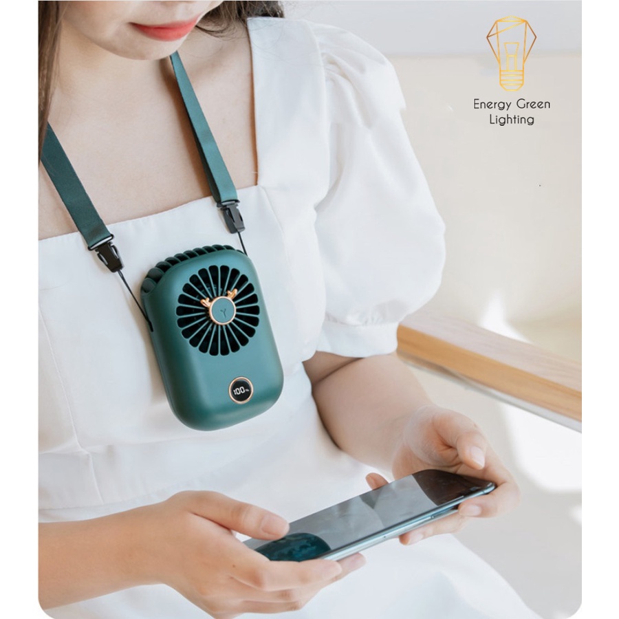 Quạt Đeo Cổ Thời Trang Cao Cấp Energy Green Lighting RPH-F20 - Dây Đeo Tiện Lợi - Bảo Hành 12 Tháng