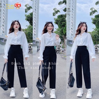 Set bộ cổ tàu áo tay chun