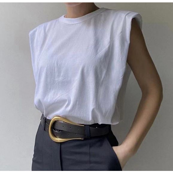 Áo thun tay ngắn độn vai ba basic dễ kết hợp HAC132 Hỉn Hỉn Store