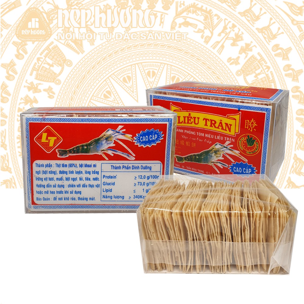 Bánh phồng tôm - Liễu Trân - Hộp 500g - Đặc sản Sóc Trăng