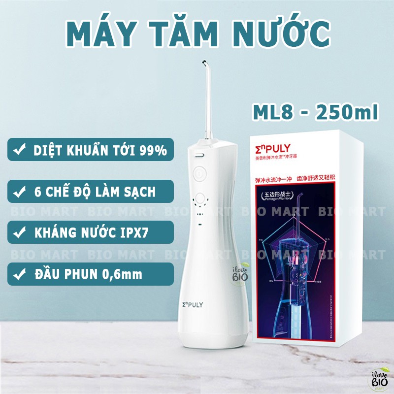 Máy tăm nước Xiaomi Enpuly ML8 Không dây – Tăm nước vệ sinh răng miệng sạch sâu, chống nước IPX7 250ml - BIO208