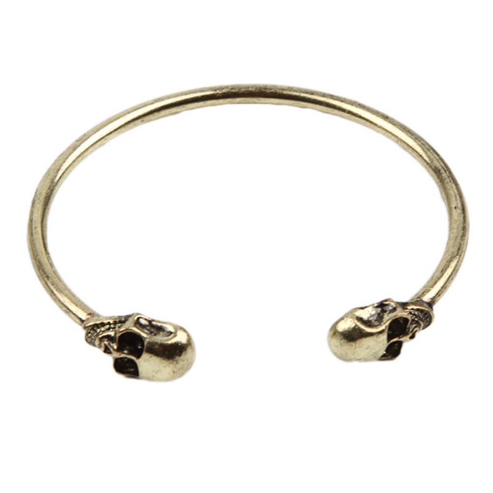 Vòng tay hợp kim hình đầu lâu phong cách gothic cá tính