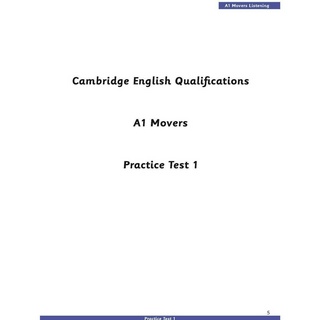 Sách - DTPbooks - A1 Movers - Practice Tests 1-5