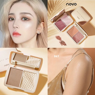 [Hàng mới về] Phấn má hồng NOVO hai màu có gương trang đIểm tiện lợi