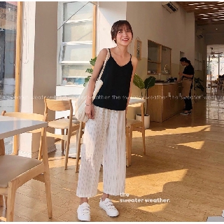 [Hàng cao cấp] Áo 2 dây lụa cổ tim