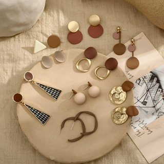 Bông Tai Kiểu Hình Học Phong Cách Retro 2020 Cho Nữ