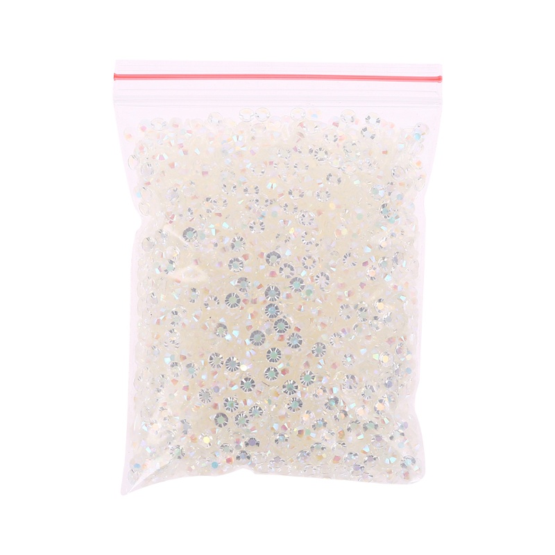 Set 5000 viên đá tròn đáy phẳng màu trắng gradient dùng trang trí móng tay/ quần áo/ giày dép/ túi xách/ điện thoại