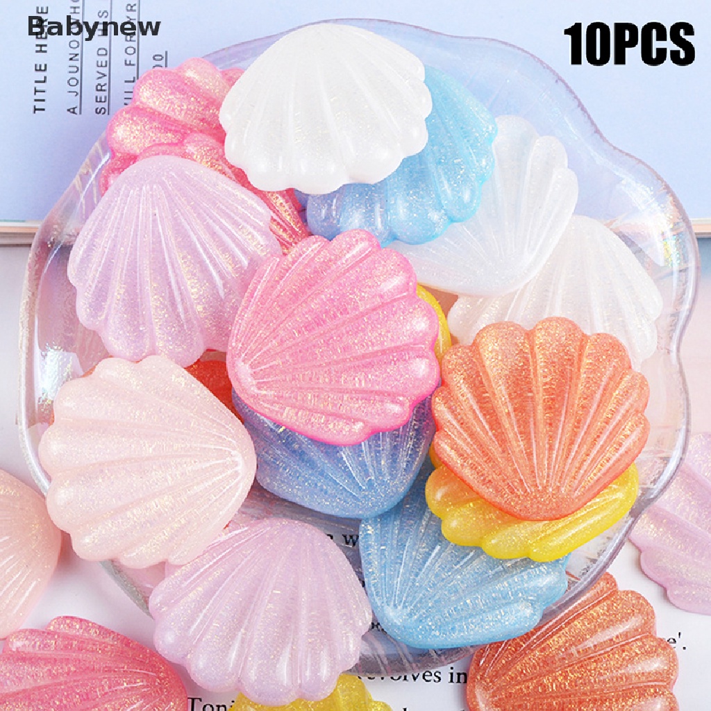 Babynew Set 10 vỏ sò nhiều màu sắc trang trí điện thoại DIY