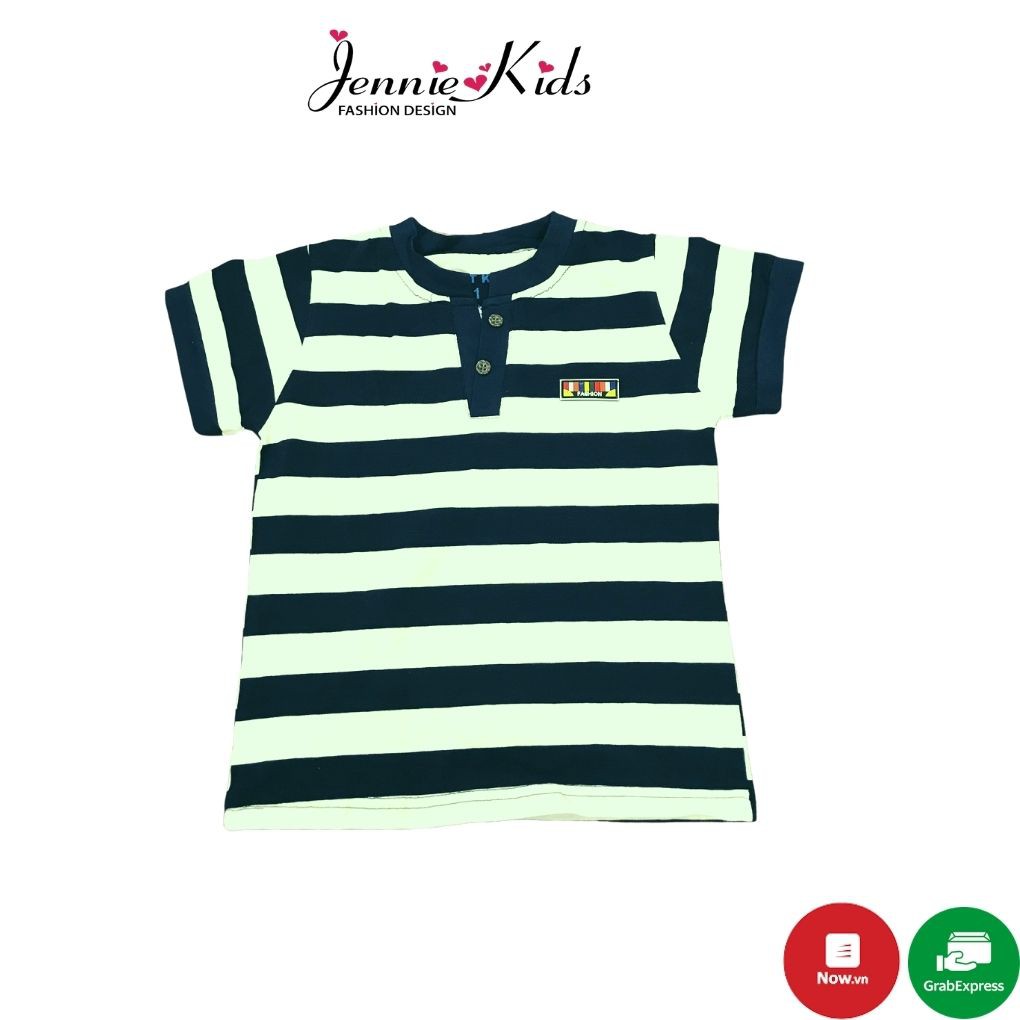 Áo thun bé trai cotton chính phẩm JENNIE KIDS thấm hút mồ hôi tốt J409