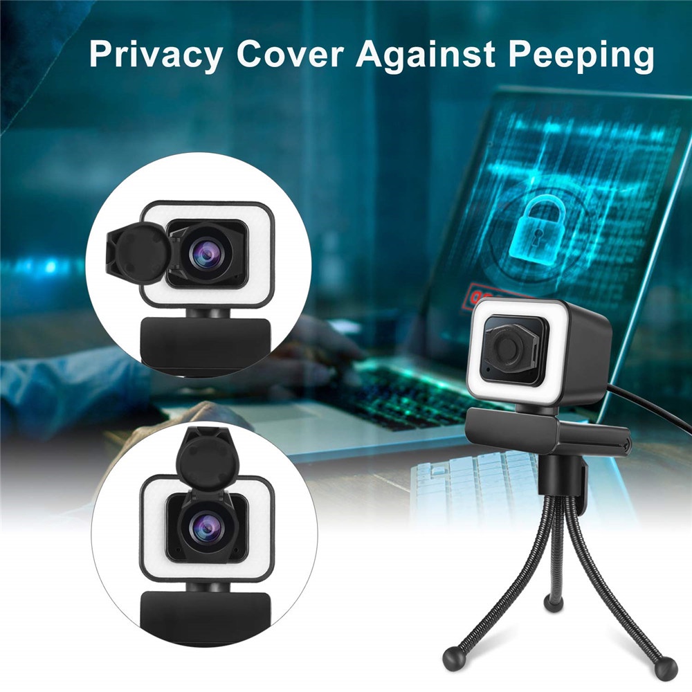 Webcam HD 2K Với đèn Chuông Và Micrô USB PC Camera Cho MAC / Máy Tính để Bàn / Máy Tính Xách Tay / YouTube / Phát Trực Tiếp | BigBuy360 - bigbuy360.vn