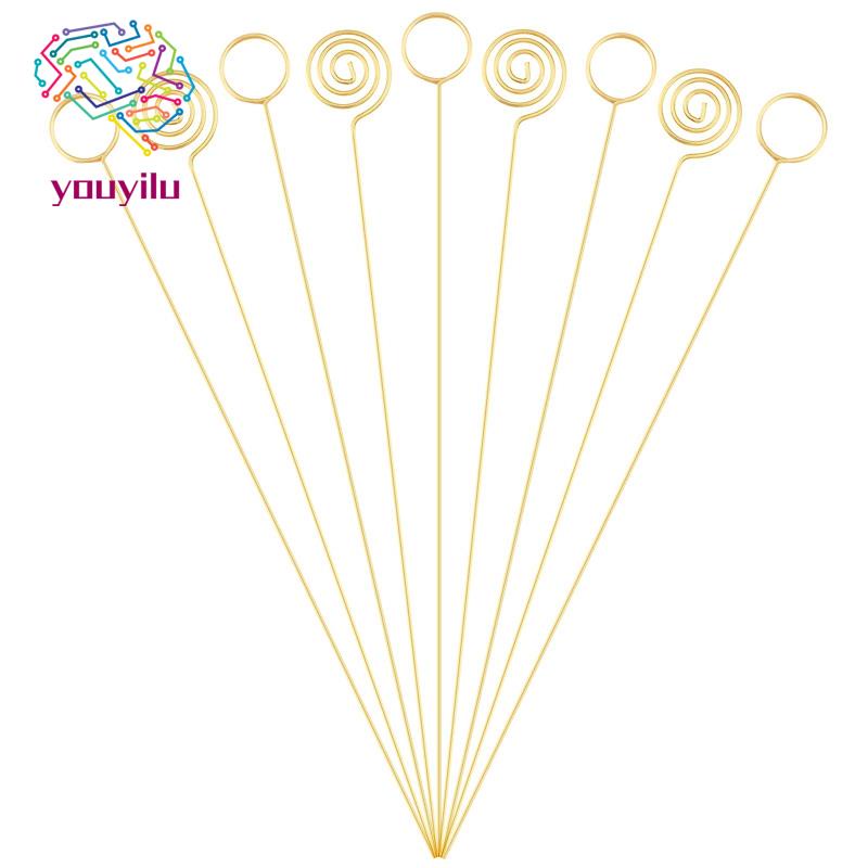 Set 40 Kẹp Giữ Thẻ Ghi Chú / Ảnh Để Bàn Bằng Kim Loại Họa Tiết Hoa