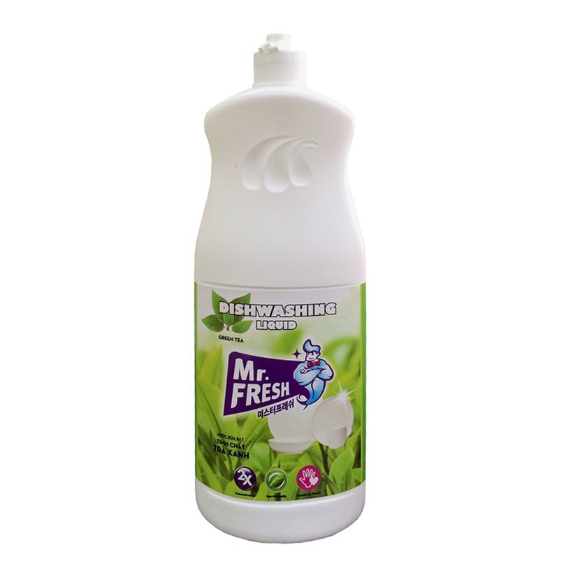 Nước rửa chén bát Mr.Fresh 820ml tinh dầu quế và trà xanh