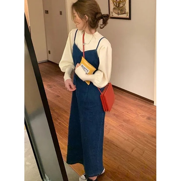 V33_Váy denim dài phong cách retro