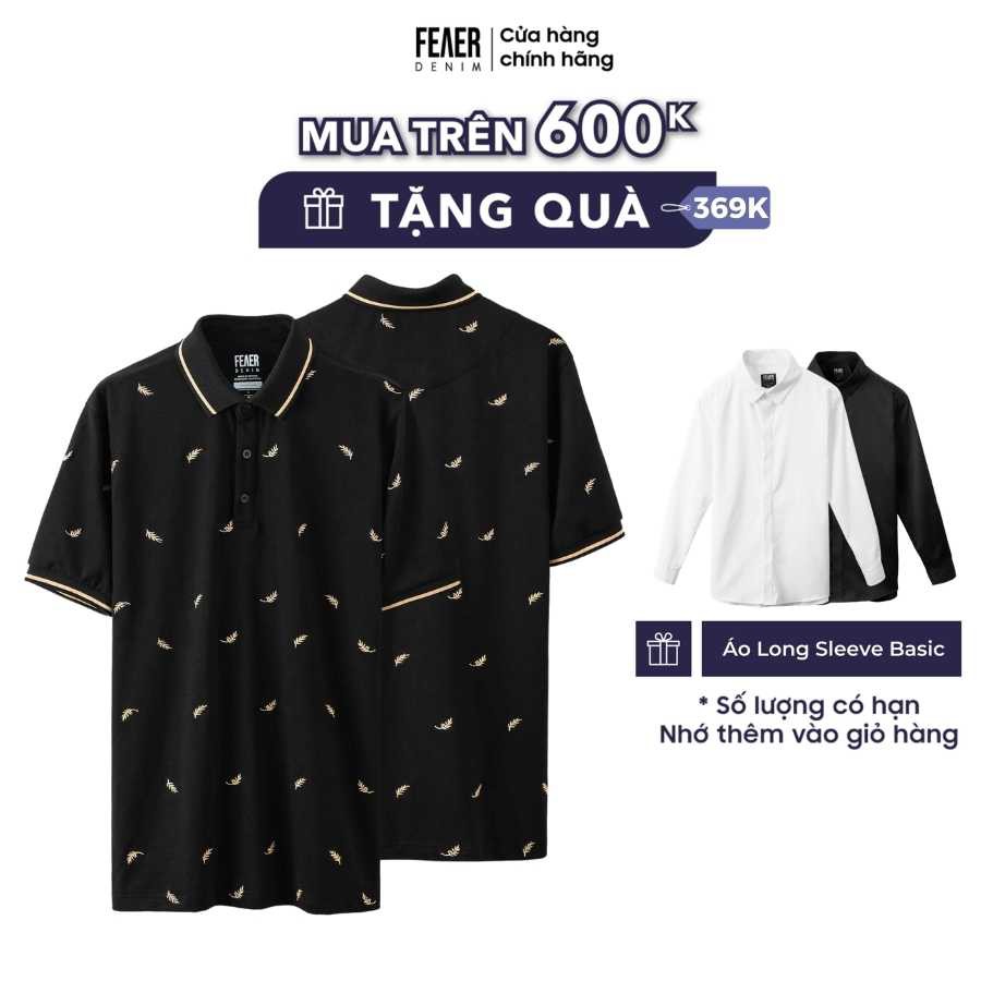Áo Polo nam cổ bẻ họa tiết Leaf Fern 100% chất Cotton thoáng mát, không nhăn - FEAER DENIM | BigBuy360 - bigbuy360.vn
