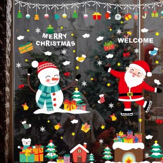 Decal dán kính noel mới 2020 86x84cm