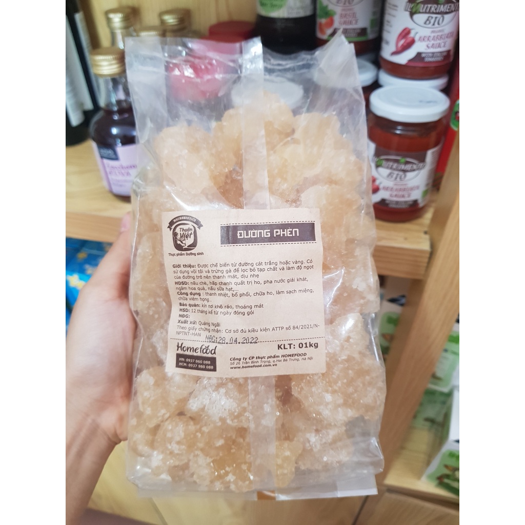 1kg Đường phèn nguyên chất không tẩy trắng - Giải nhiệt và  thanh mát - Date: 10/3/2024 - Nhà hữu cơ