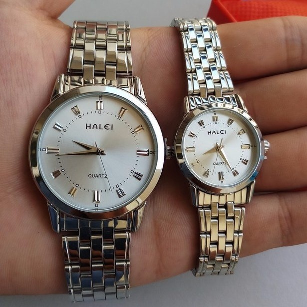 Đồng hồ nam nữ HALEI mặt bạc với khung thép cao cấp sang trọng đỉnh cao | BigBuy360 - bigbuy360.vn