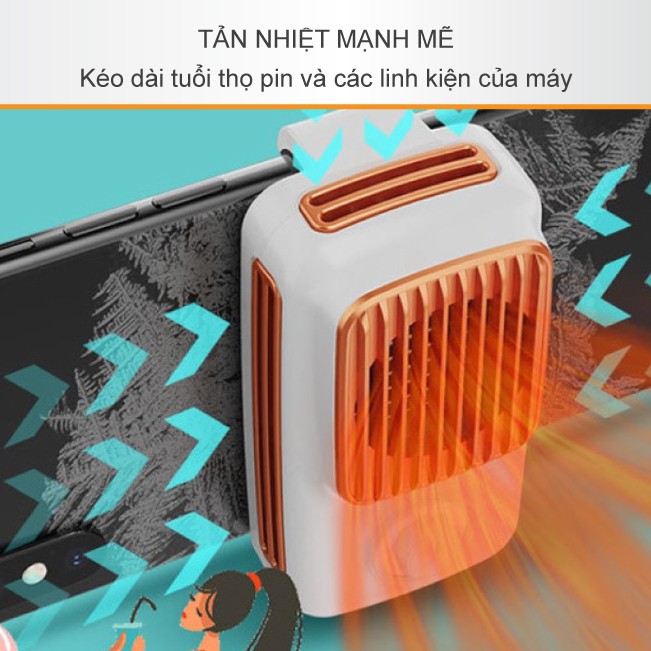 Quạt Tản nhiệt cho điện thoại MEMO DL03 phong cách Retro cực đẹp làm lạnh nhanh 3 chế độ với giao diện Type-C