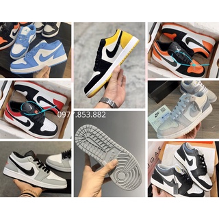 Giày thể thao jordan 1 cổ thấp, giày sneaker jd1 cổ thấp full màu full size