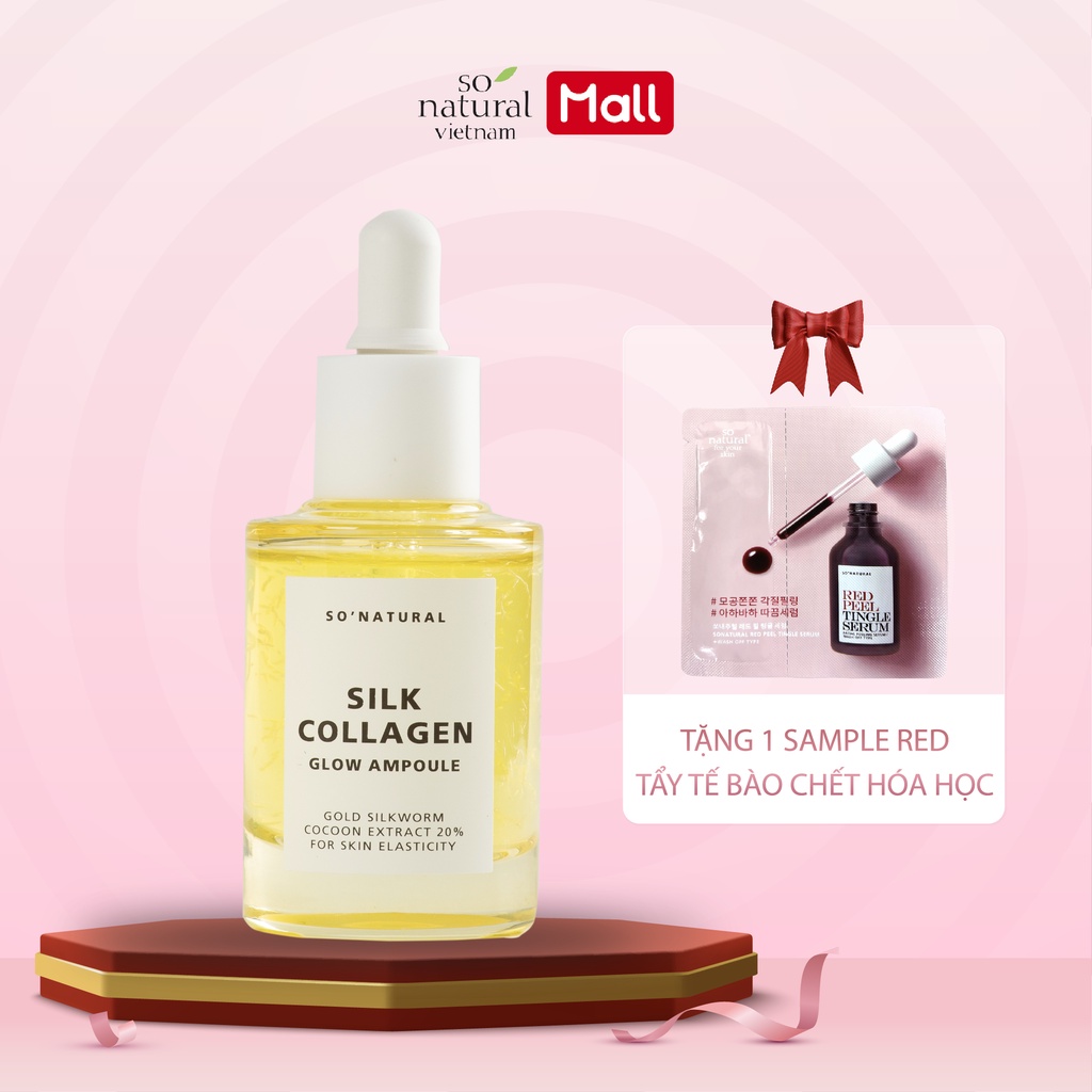 Serum Dưỡng Da Căng Bóng Chống Lão Hoá Silk Collagen Glow AmpouleI So Natural 30ml