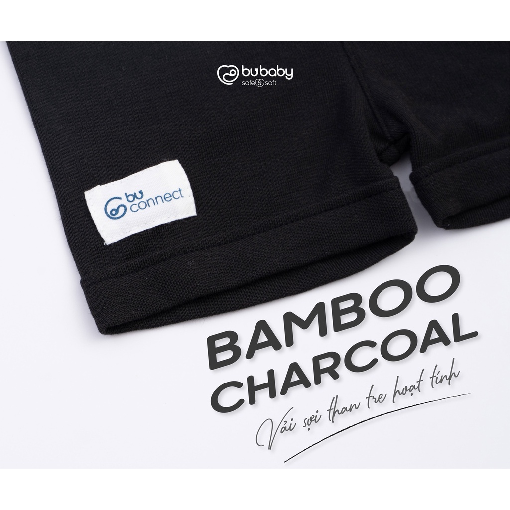 Bu baby] Áo cộc, quần cộc Bubaby Black and White cho bé trai bé gái
