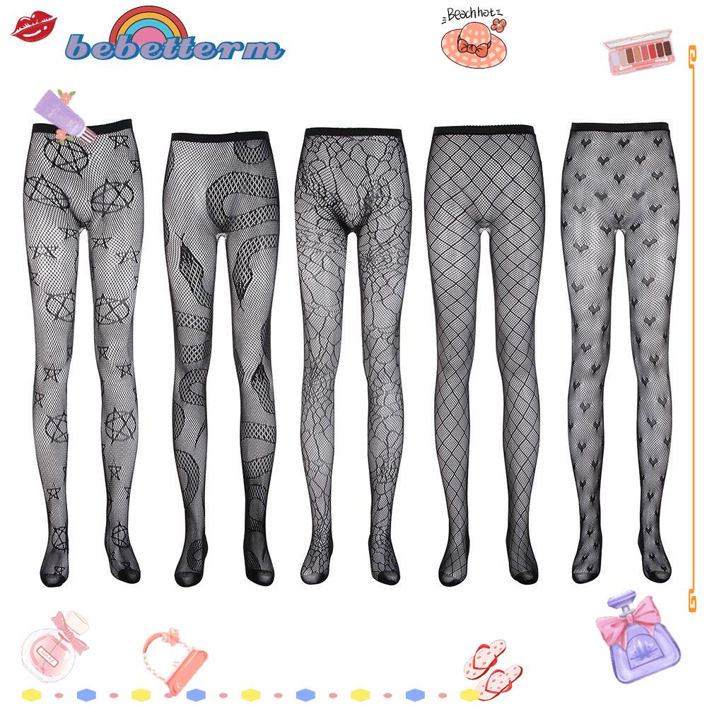 Quần tất lưới rỗng ôm sát phong cách punk JK màu đen
