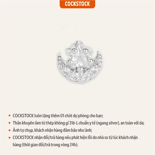 Khuyên tai đá MoonStar Big CockStock