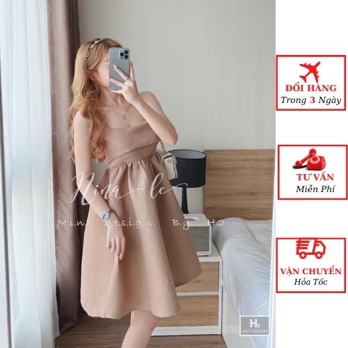 Váy babydoll nữ 2 dây thắt nơ lưng dáng suông tiểu thư bánh bèo ulzzang Hàn Quốc đi biển