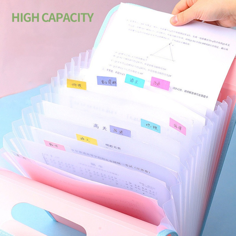 Bìa Đựng Tài Liệu Khổ A4 13 Ngăn Chống Thấm Nước Kèm 2 Chỉ Dính Tiện Dụng