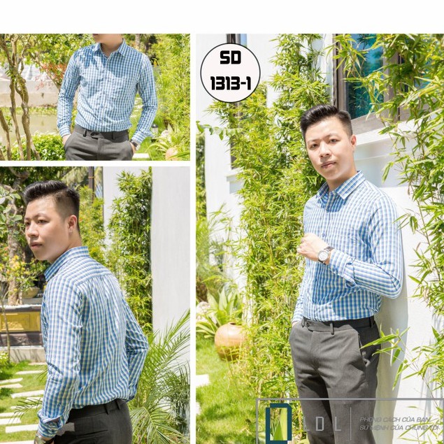 Áo sơ mi nam dài tay công sở LDL, 100% cotton, với  thiết kế đơn giản lịch sự và sang trọng | BigBuy360 - bigbuy360.vn