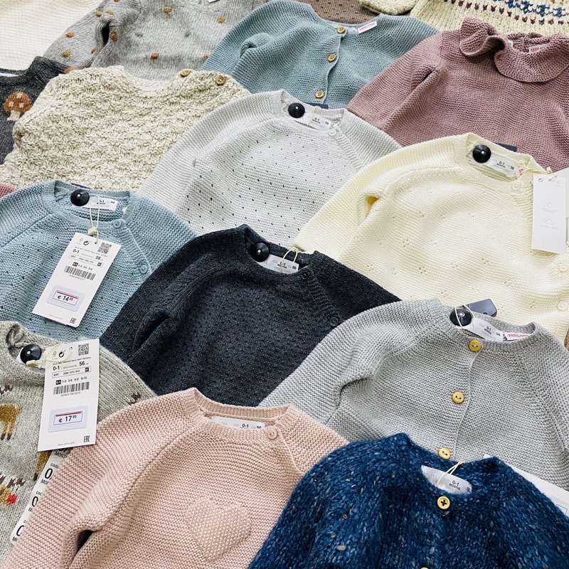 Áo len Zara kids cho bé sơ sinh 0-12 tháng, xuất xịn chuẩn đẹp, quà tặng đầy tháng, quà tặng thôi nôi cho bé trai bé gái