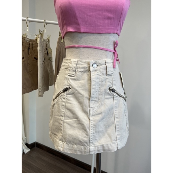 beachclub-Váy kaki dây kéo