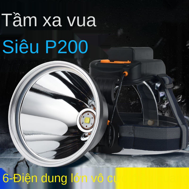 Đèn pha ánh sáng mạnh có thể sạc lại P90 thế hệ thứ hai siêu tầm xa câu cá đêm chống thấm nước miner’s xenon