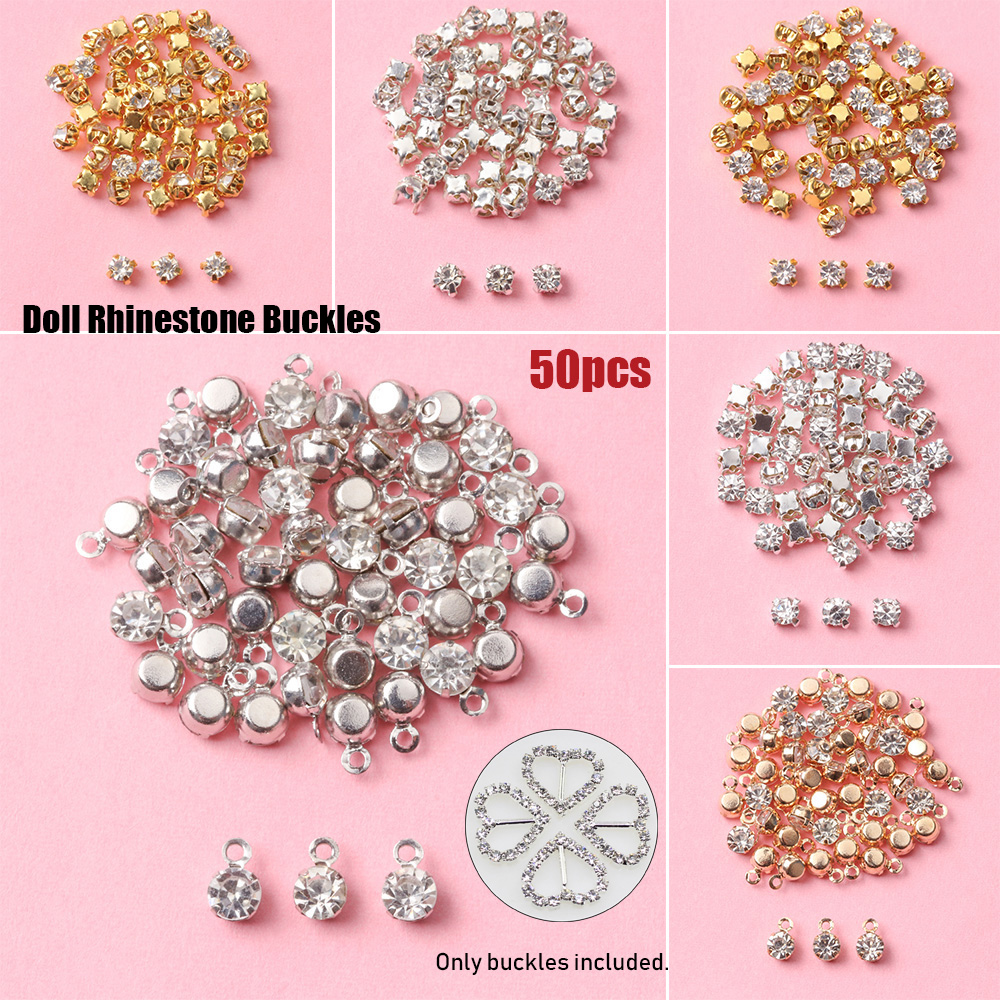 Set 50 Nút Áo Mini Đính Đá Xinh Xắn