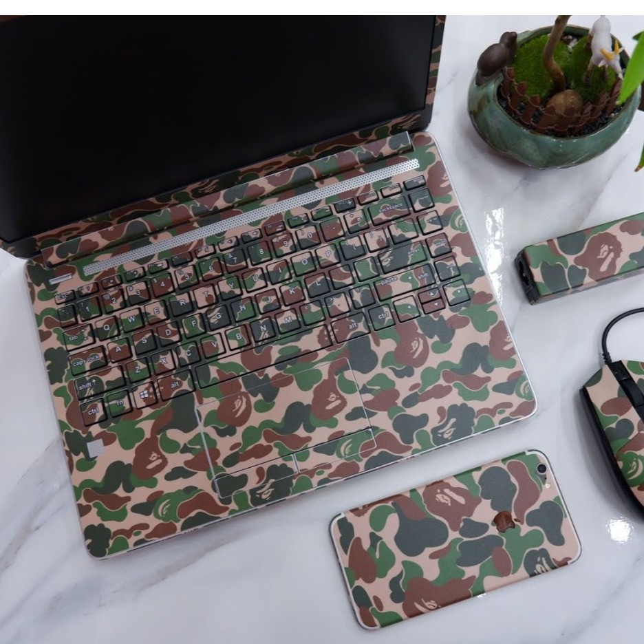 Skin dán Laptop cho Tất cả Dòng máy in theo yêu cầu - Bape camo 2 - RZi021 [Ảnh thực tế ] ( inbox mã máy cho Shop)