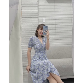 Bigsize b46 đầm hoa midi tay ngắn dáng midi
