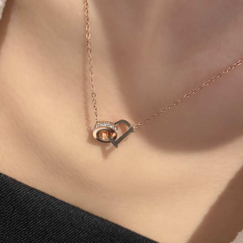 Korean Style D-face Stainless Steel Titanium Necklace