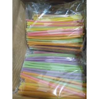 Ống hút ngũ cốc mix màu (size 6mm túi 100 ống)