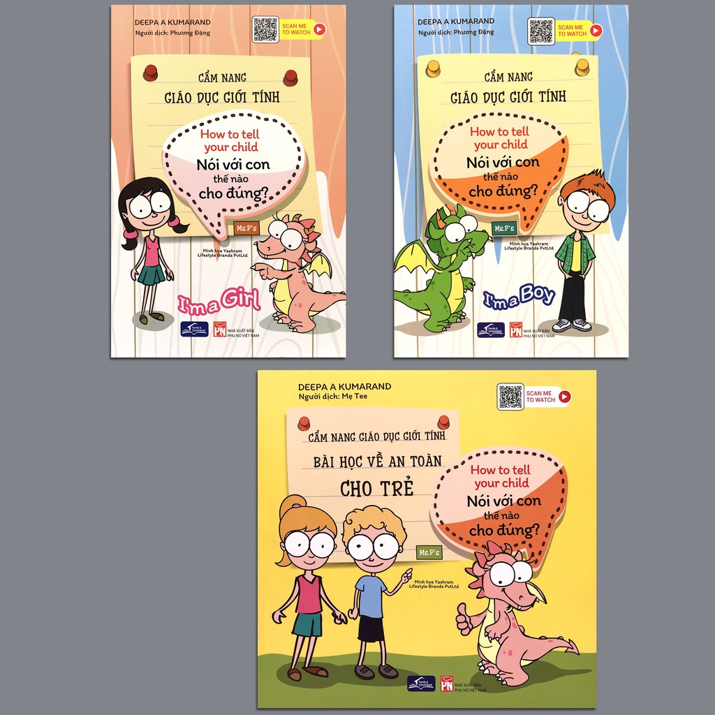 Sách - Cẩm Nang Giáo Dục Giới Tính - Nói Với Con Thế Nào Cho Đúng (Bộ 3 quyển, lẻ tùy chọn)
