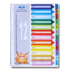 Bìa phân trang nhựa 12 số màu phân trang a4