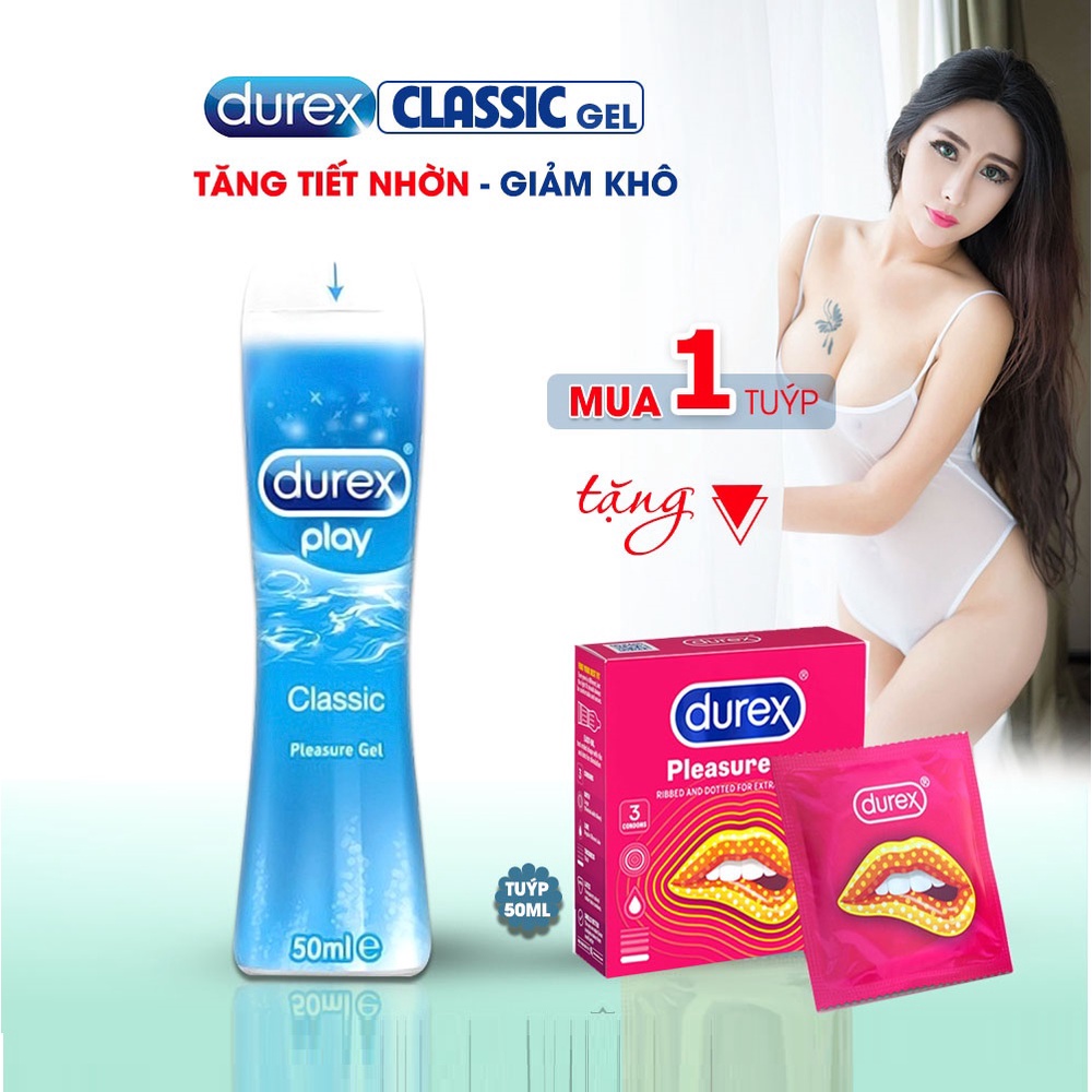 [Tặng BCS Durex Gân Gai] Gel bôi trơn Durex Play Classic 50ml - An Toàn, Không Kích Ứng Da, Giúp Cuộc Yêu Thăng Hoa Hơn