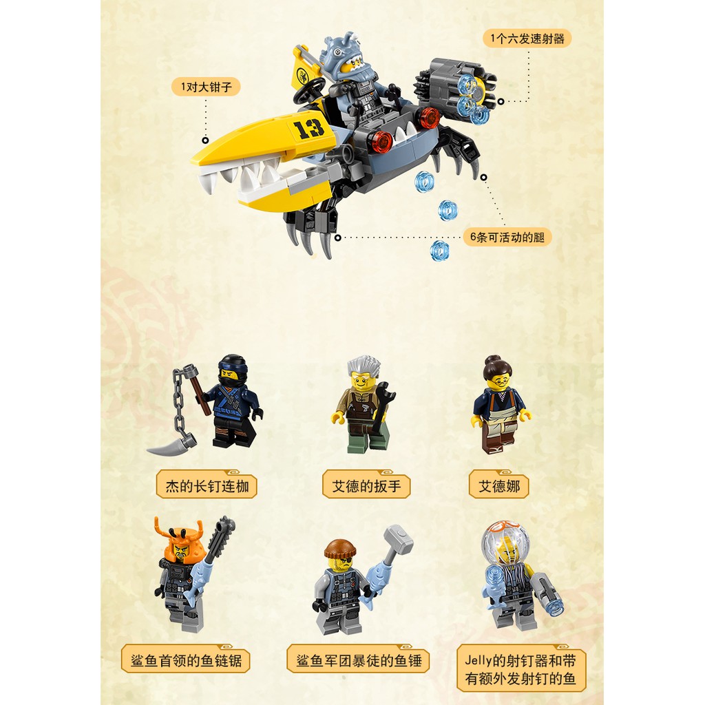 Đồ chơi lắp ráp Ninjago Movie Bela 10721 Xếp mô hình minifigures Máy Bay Tia Chớp Sấm Sét của Ninja Jay