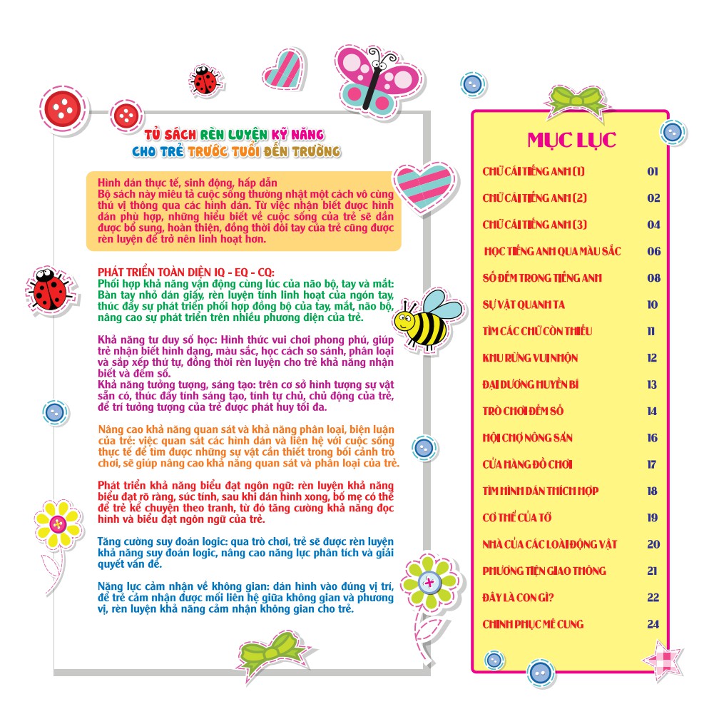 Sách - Bé làm quen với tiếng Anh (208 miếng dán hình thông minh - IQ-EQ-CQ)