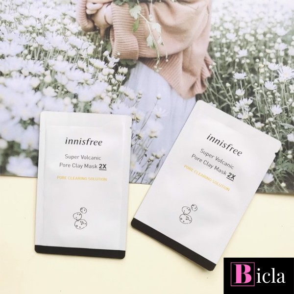 Mặt Nạ Đất Sét Tro Núi Lửa Giảm Mụn Đầu Đen Innisfree Super Volcanic Pore Clay Mask 2X 100ml.