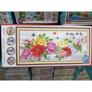 Tranh đính đá Hoa khai phú quý Y8206
