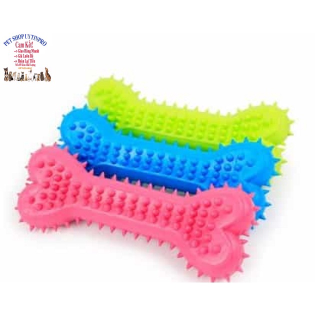 Đồ chơi cho Chó Hình tạ dài 10cm Hai đầu hình trái tim Gắn gai mềm Chất liệu cao su đặc, Mềm dẻo, An toàn cho Thú cưng