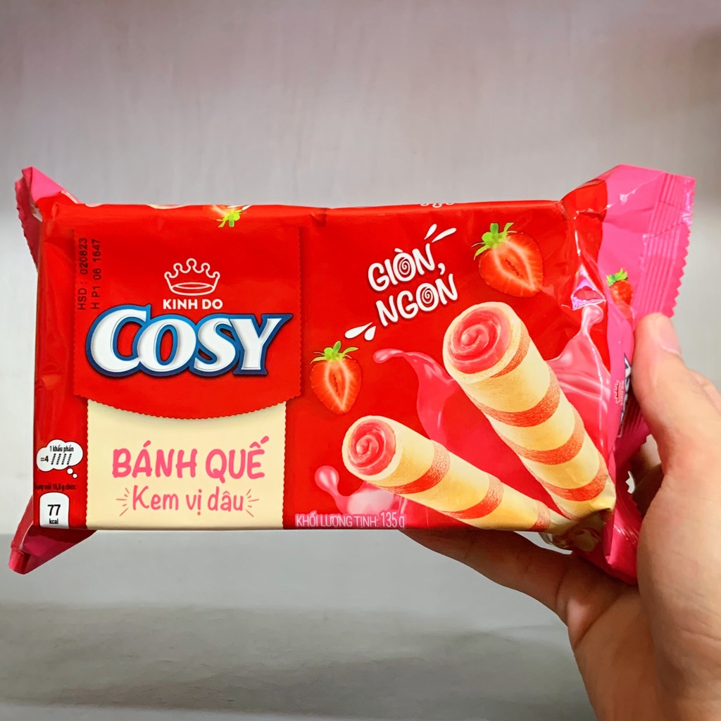 Bánh Quế Cosy Kem Vị Dâu/ Cam/ Socola/ Lá Dứa/ Xoài Xí Muội Kinh Đô Hộp 126g - Thơm Ngon