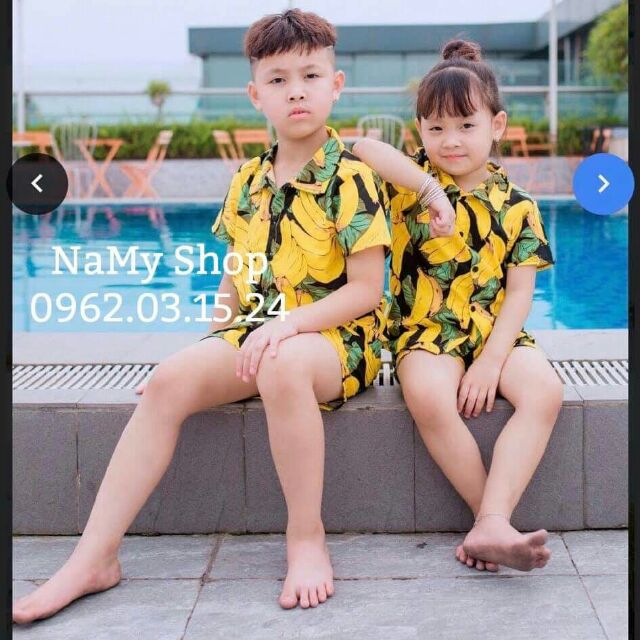 💝Kho HCM💝Đồ bộ đi biển-Trái chuối vải kate Thái