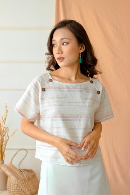 ÁO KIỂU LINEN RAP LĂNG LUCETFASHION