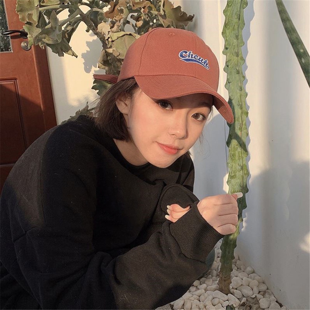 Mũ lưỡi trai mềm thêu chữ độc đáo phong cách retro Nhật Bản cho nam nữ